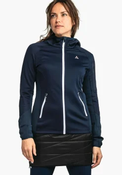 SCHÖFFEL Sporty fleece hoody in material mix