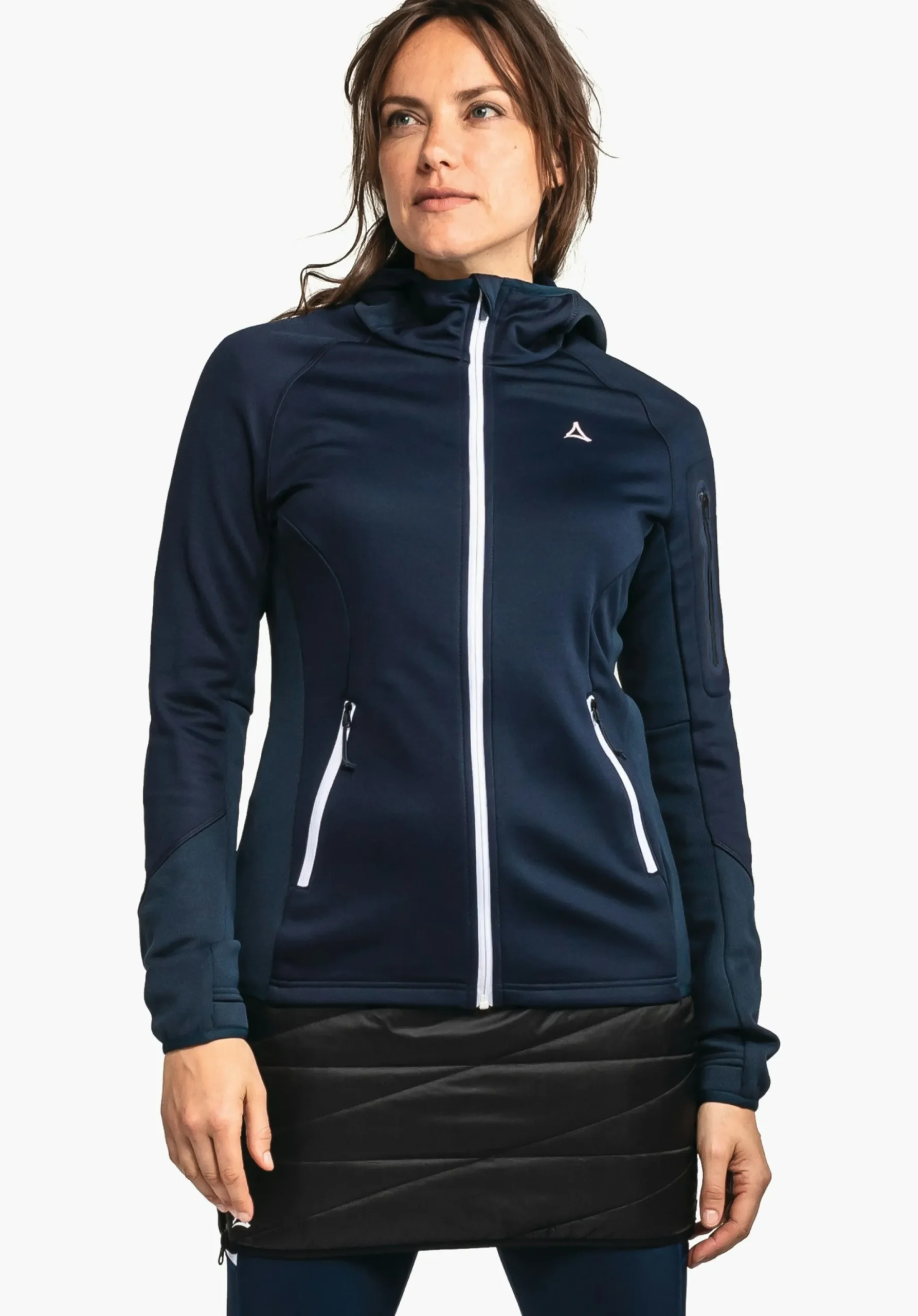 SCHÖFFEL Sporty fleece hoody in material mix