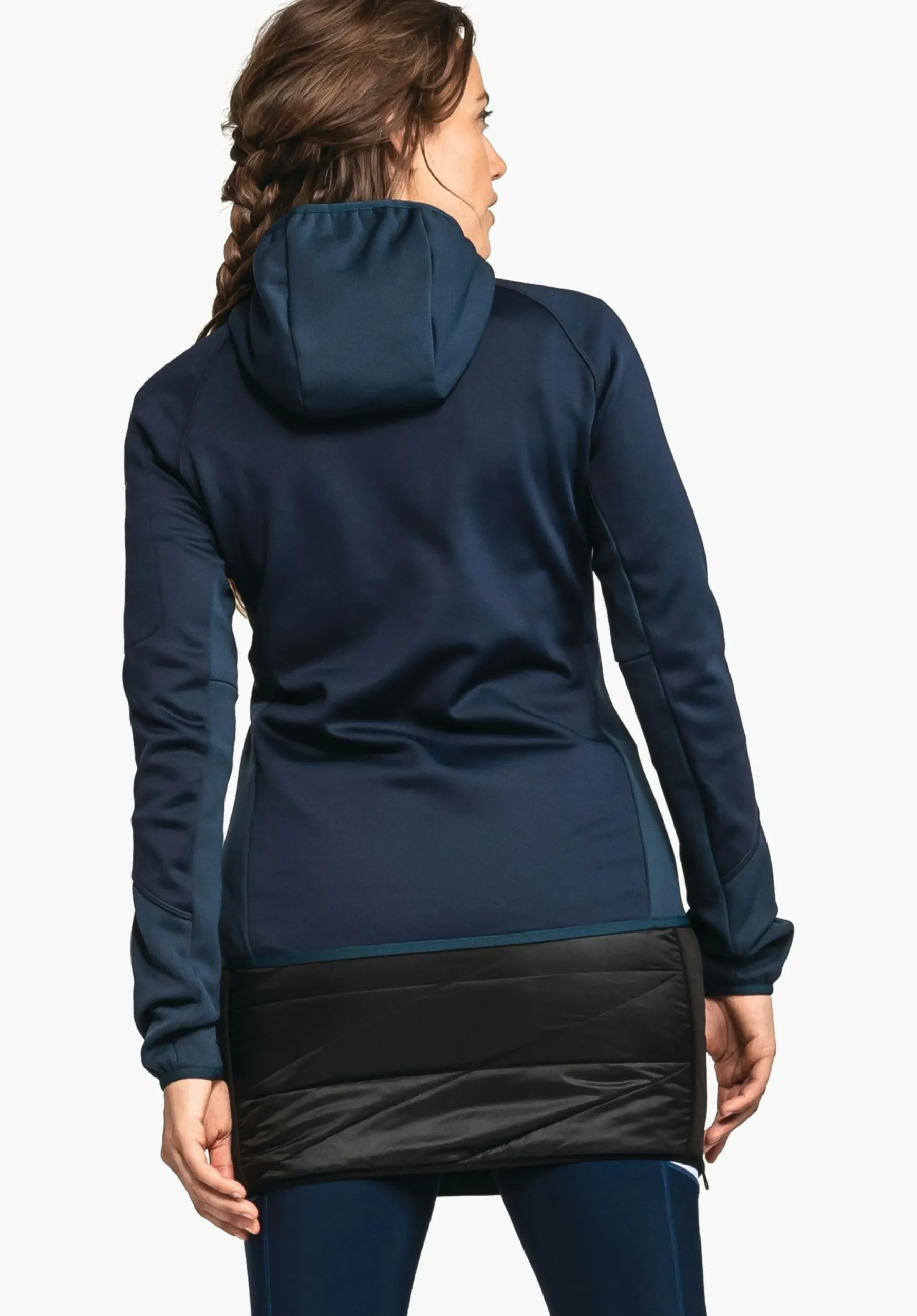 SCHÖFFEL Sporty fleece hoody in material mix